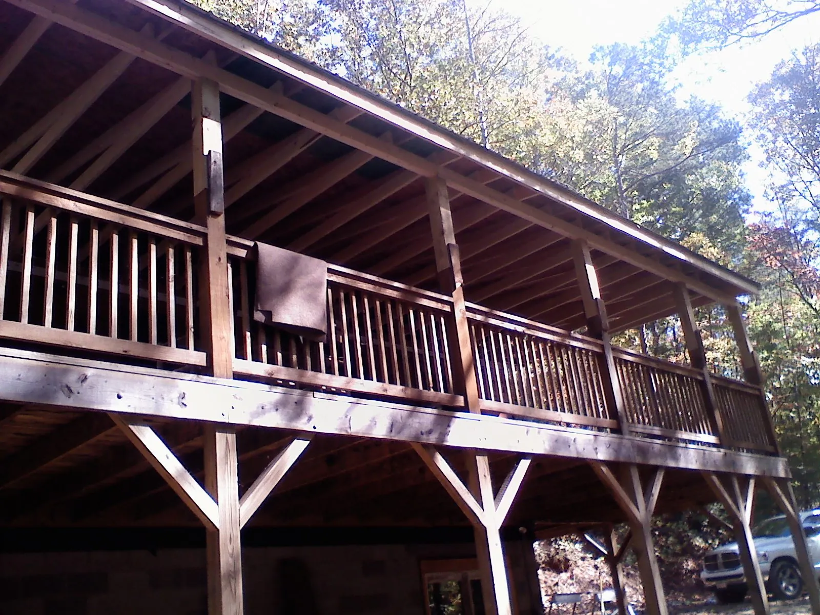 Timber framing under a new elevated porch and deck — Roof Leak Repair in Collingswood by Roofing Brothers